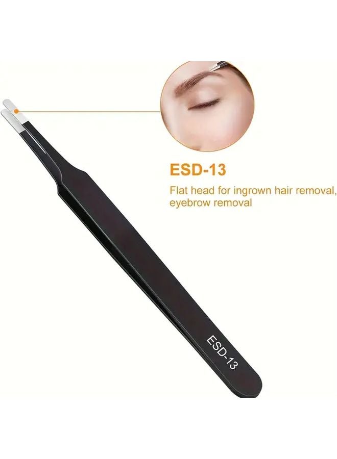 3PCS Precision Anti Static Stainless Steel Tweezers Set For Electronics Soldering Laboratory Jewelry Craft - Image 5