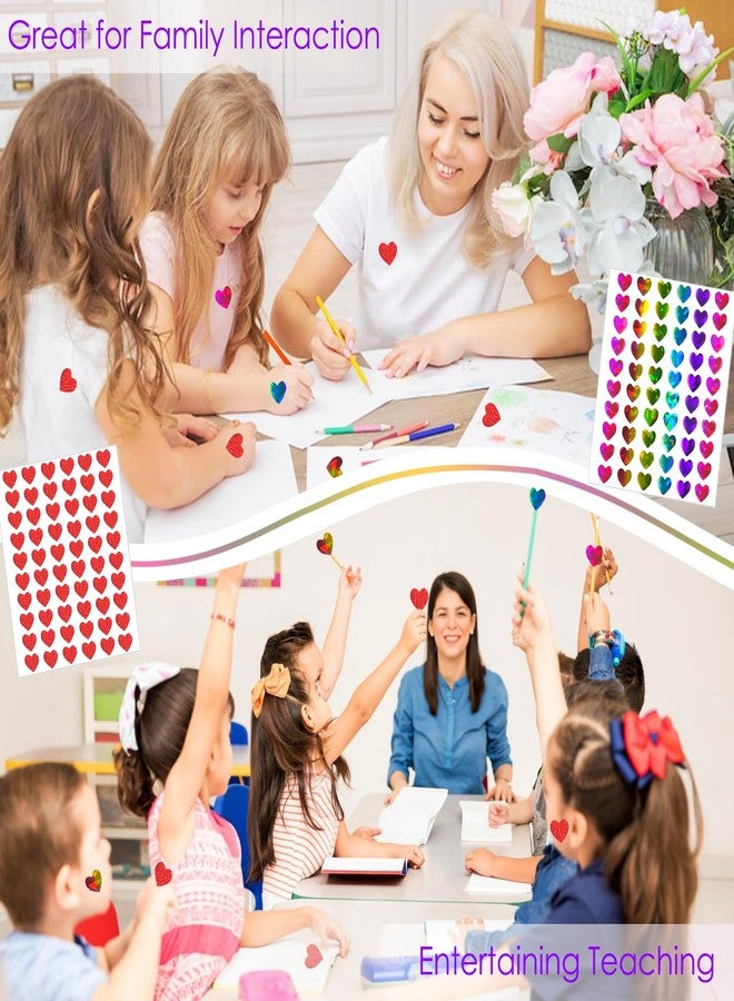 2400 قطعة من ملصقات القلوب الصغيرة اللامعة (0.5 بوصة)، ملصقات قلوب ثلاثية الأبعاد صغيرة للأطفال، مناسبة لدفاتر الملاحظات، ومخططات الفصول الدراسية، وجداول المكافآت، وملصقات حب حمراء صغيرة متقزحة الألوان لعيد الحب، وتقويمات الأظرف. - Image 5