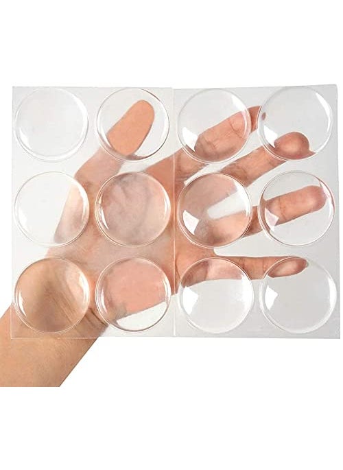 KolorFish KolorFish Door Knob Wall Shield 12Pcs Transparent Round Soft Rubber Wall Protector Self Adhesive Door Handle Bumper  - Image 1