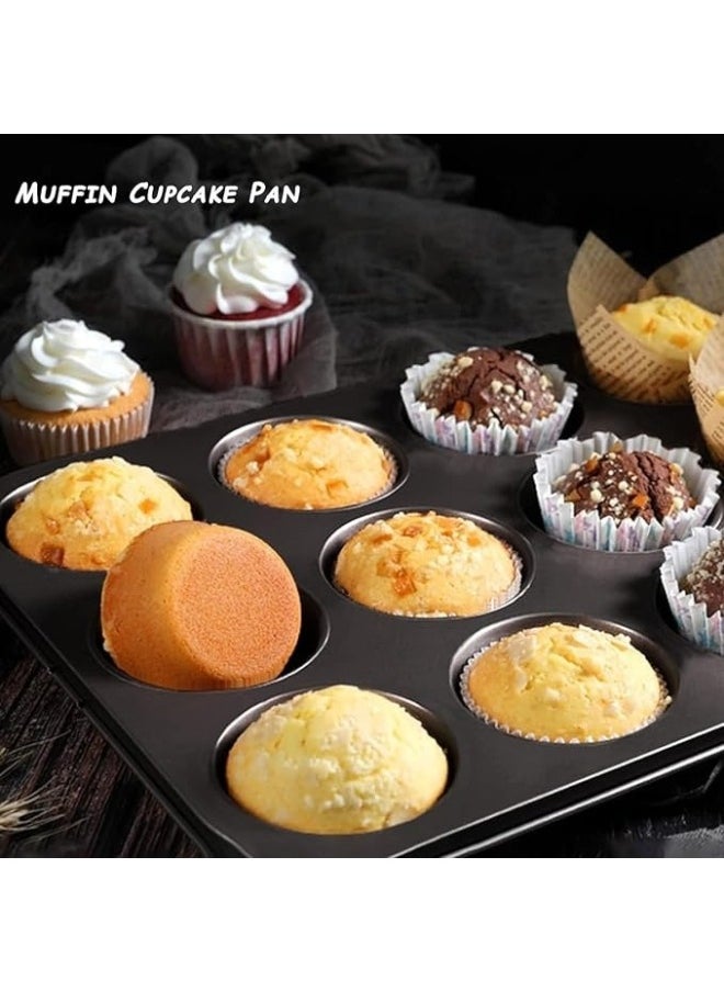 FALMER 12-Cup Tray Non-Stick Reusable Cake (Black)  - Image 4