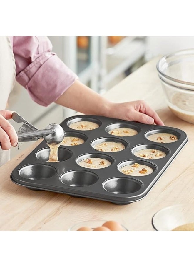 FALMER 12-Cup Tray Non-Stick Reusable Cake (Black)  - Image 1