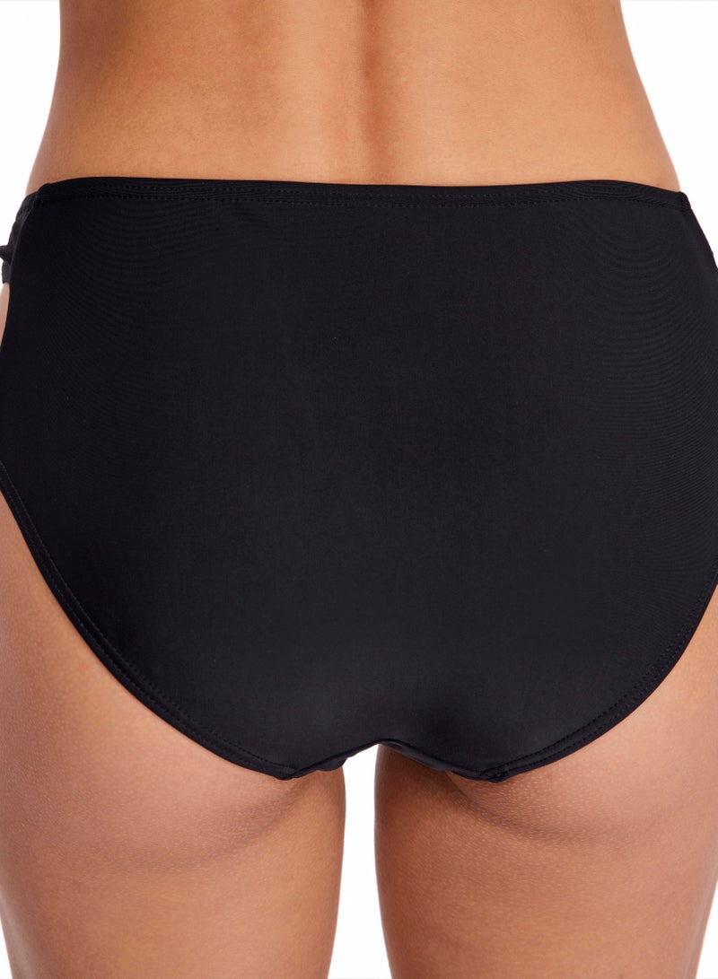 Loquat Conservative Pleated Women's Briefs Solid Color Swimming  - Image 3