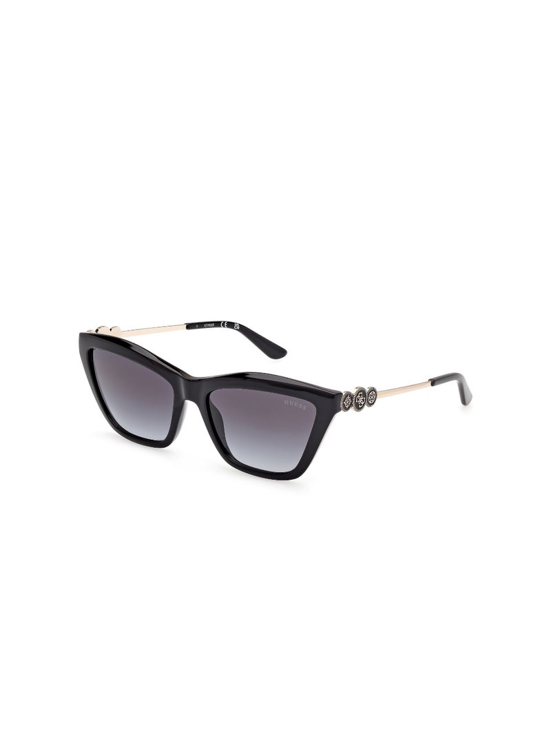 GUESS FULL RIM FEMALE RECTANGULAR BLACK INJECTED SUNGLASSES - Image 1