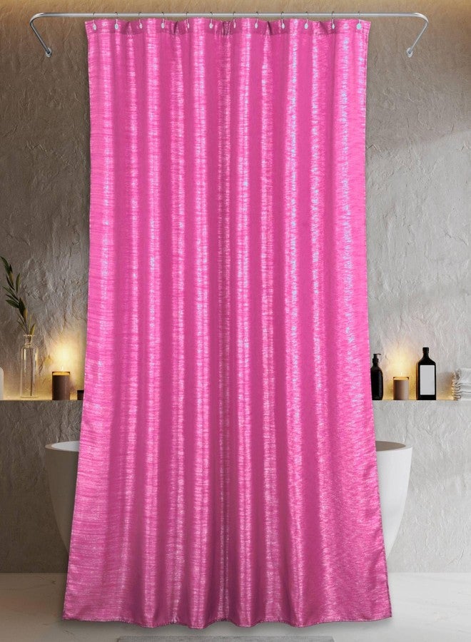 Popkozzi Hot Pink Glitter Shower Curtain - Luxury Sparkly Bling Metallic Satin Fabric Bathroom Curtain for Glam Coquette Valentines Day Bathrooms Décor - Fancy Cute Girly Accessories & Gift for Women, 72x72 - Image 1