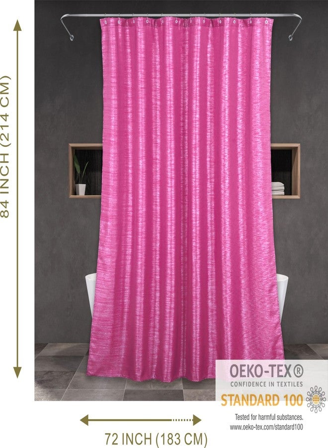 Popkozzi Hot Pink Glitter Shower Curtain - Luxury Sparkly Bling Metallic Satin Fabric Bathroom Curtain for Glam Coquette Valentines Day Bathrooms Décor - Fancy Cute Girly Accessories & Gift for Women, 72x72 - Image 2