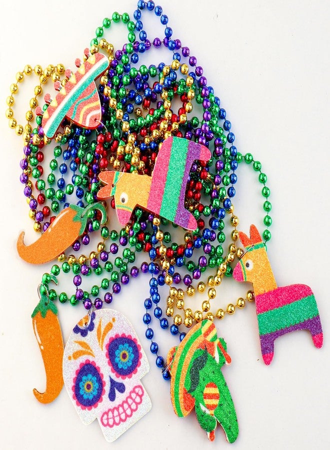 Labrostar 20Pcs Cinco De Mayo Decorations Fiesta Party Favors Fiesta Beaded Necklaces for Mexican Birthday Bachelorette Party Supplies Photo Props Carnivals Event Decorations - Image 4
