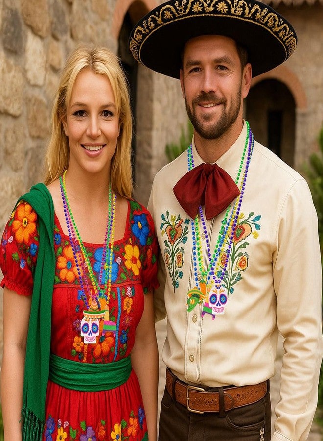 Labrostar 20Pcs Cinco De Mayo Decorations Fiesta Party Favors Fiesta Beaded Necklaces for Mexican Birthday Bachelorette Party Supplies Photo Props Carnivals Event Decorations - Image 5