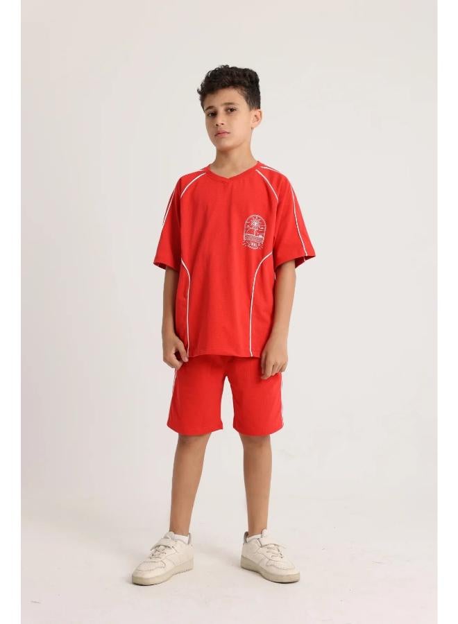 playmore Unisex Red 2-Piece Outfit Set - Image 1