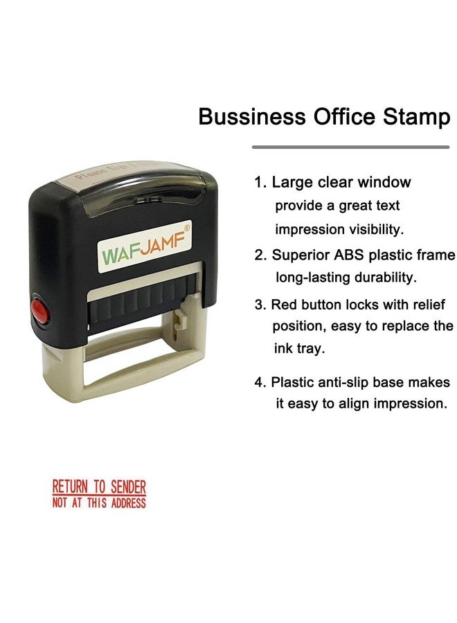 WAFJAMF Return To Sender Not At This Address Stamp - Self Inking Rubber Stamp Office Stamp Message Stamp Red Ink-Medium  - Image 2