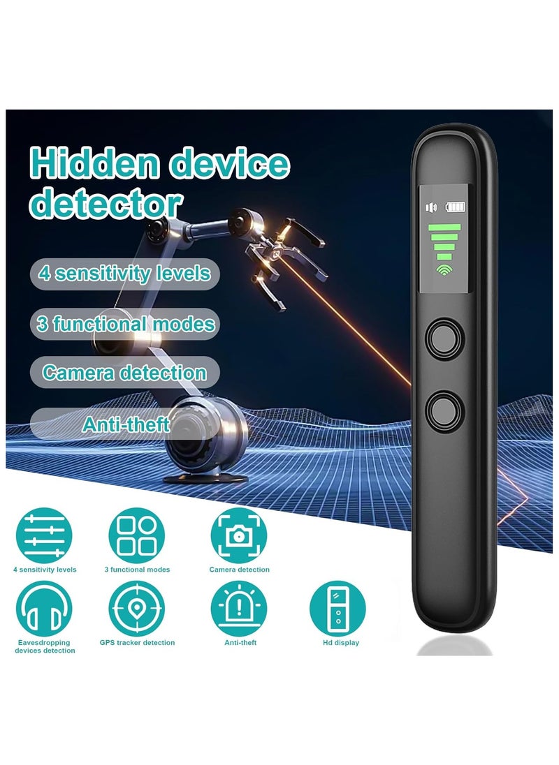 Vierex Hidden Spy Camera Detector, Portable Anti-Eavesdropping Device Detector, RF Wireless Signal Scanner GPS Tracker Detector, Bug Detector Burglar Alarm Camera Finder For Home Hotel Office  - Image 3