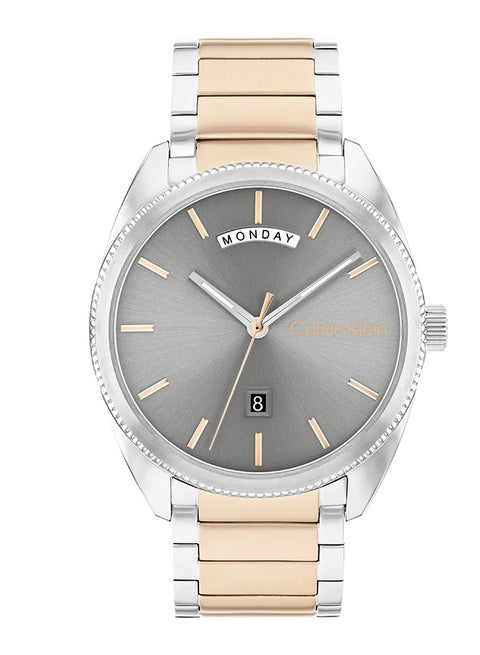 ساعة يد رجالية بعقارب دائرية الشكل من الستانلس ستيل 25200449 - 42 ملم