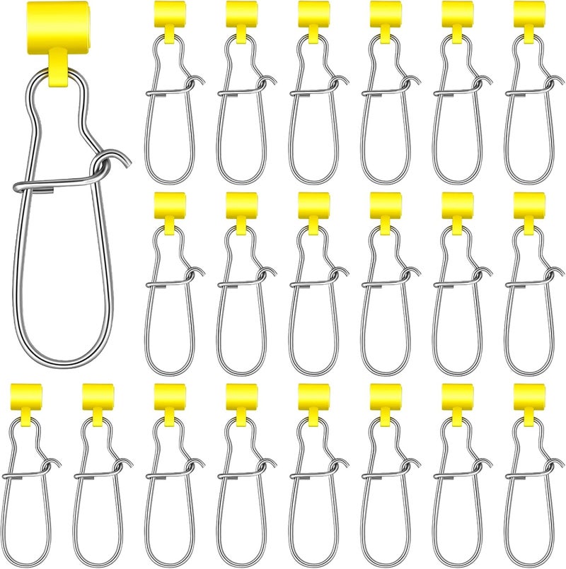 Sumind 50 Pieces Fishing Line Sinker Slides with Duo Lock Fishing Clips with Hooked Snap Sinker Line Connector Tackle - Image 1