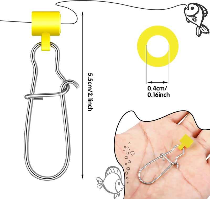 Sumind 50 Pieces Fishing Line Sinker Slides with Duo Lock Fishing Clips with Hooked Snap Sinker Line Connector Tackle - Image 2