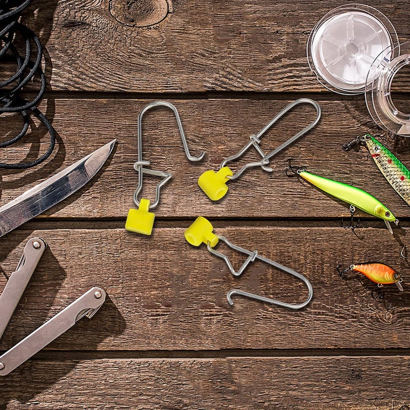 Sumind 50 Pieces Fishing Line Sinker Slides with Duo Lock Fishing Clips with Hooked Snap Sinker Line Connector Tackle - Image 4