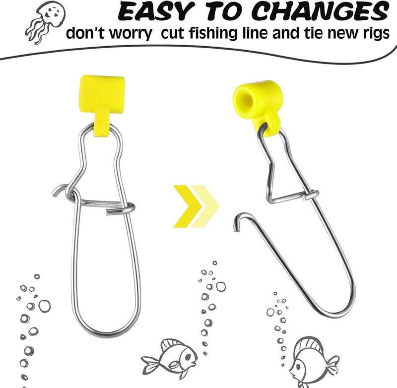 Sumind 50 Pieces Fishing Line Sinker Slides with Duo Lock Fishing Clips with Hooked Snap Sinker Line Connector Tackle - Image 3