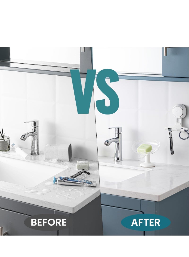 KASTWAVE Soap Bar Holder Soap Dish Self Draining with Suction Cup, Bar Soap Holder for Shower Wall, Soap Saver Tray for Bathroom, Suitable Sponge Holder for Tub, Kitchen Sink, Drill-Free,Removable - Image 5