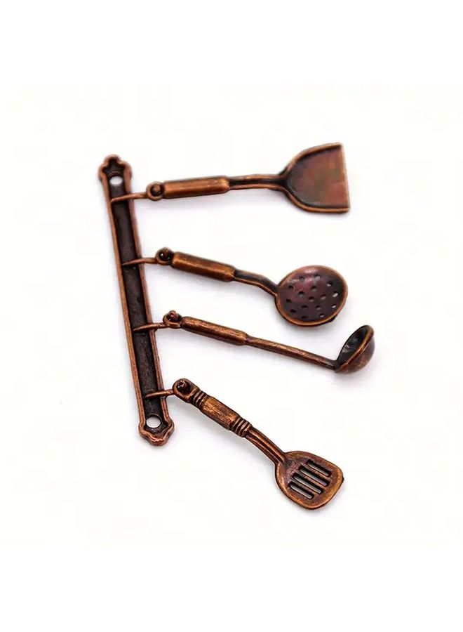 Bronze Dollhouse Miniature Kitchen Utensil Set 5pcs 1 12 Scale Realistic Decor - Image 5