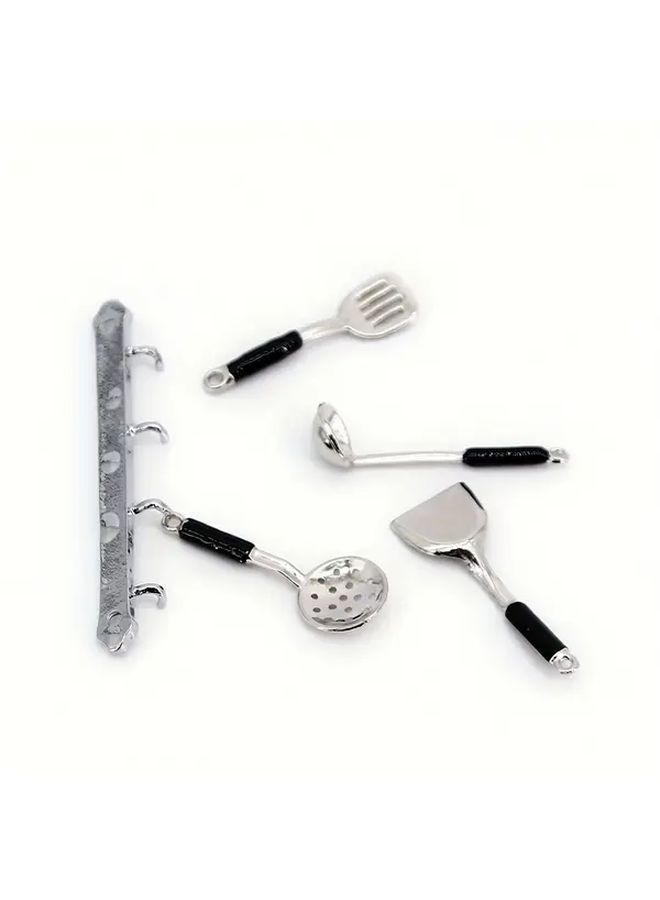 Bronze Dollhouse Miniature Kitchen Utensil Set 5pcs 1 12 Scale Realistic Decor - Image 4