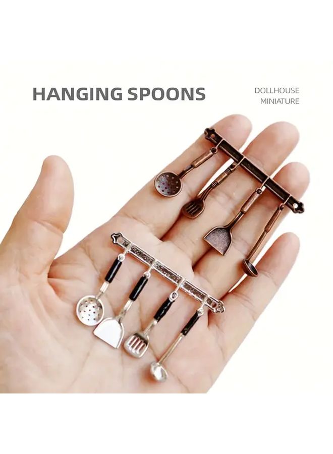 Bronze Dollhouse Miniature Kitchen Utensil Set 5pcs 1 12 Scale Realistic Decor - Image 1