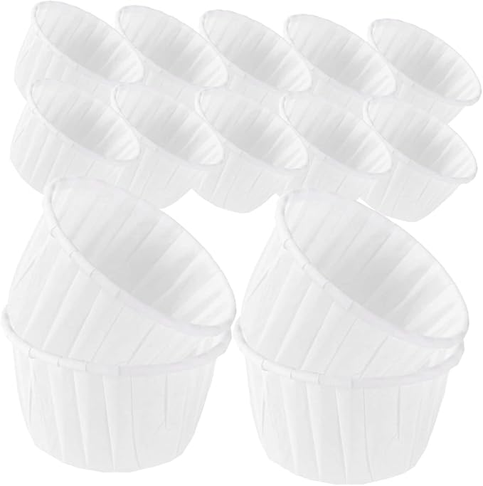 White Greaseproof Muffin Liners High Temperature Resistant Non Stick Baking Cups 50pcs - Image 1