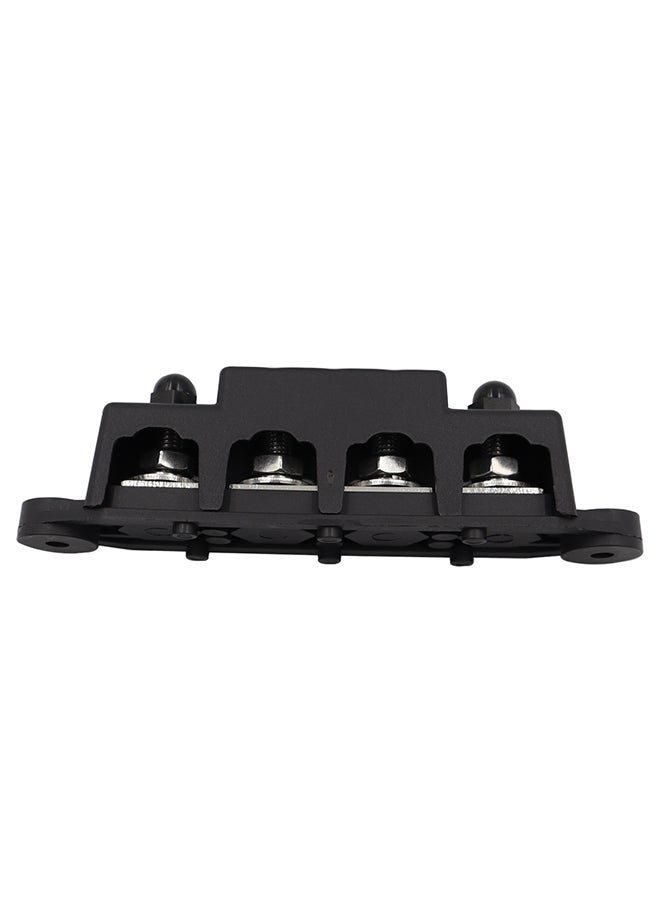 4-Stud Busbar BAR Power Distribution Block for Marine Battery Terminals, 12V Power and Ground Distribution Blocks, Battery Terminal Terminal Busbar (Standard), Black - M10 (3/8) Studs - Image 2