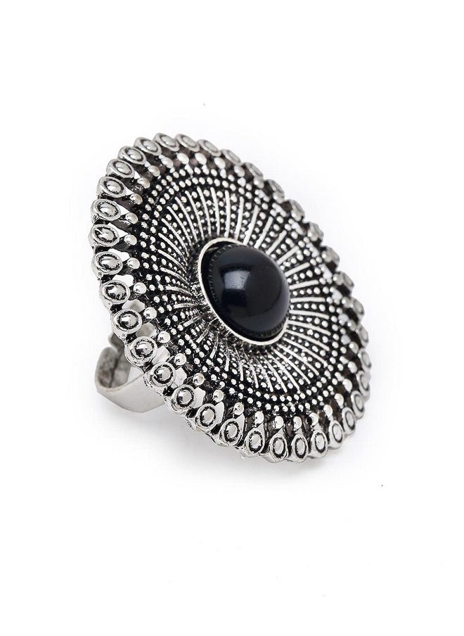YouBella - YouBella Jewellery Afghani Tribal Oxidised Silver Plated Combo of 3 Rings for Women and Girls (YBRG_20136) - Image 1