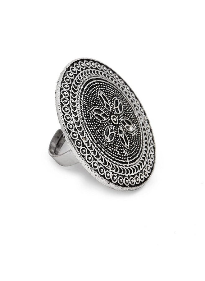 YouBella - YouBella Jewellery Afghani Tribal Oxidised Silver Plated Combo of 3 Rings for Women and Girls (YBRG_20136) - Image 1