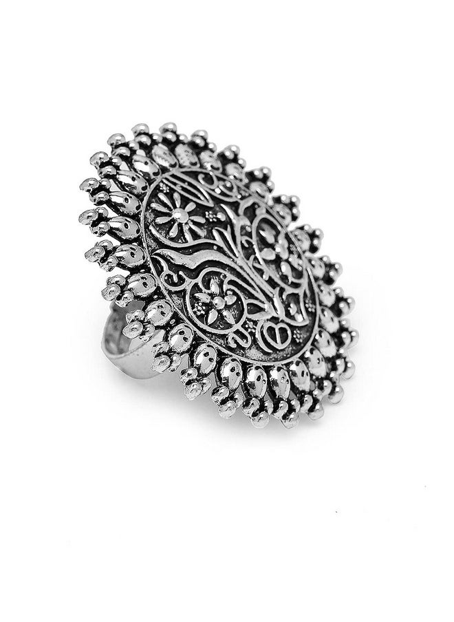 YouBella - YouBella Jewellery Afghani Tribal Oxidised Silver Plated Combo of 3 Rings for Women and Girls (YBRG_20136) - Image 1