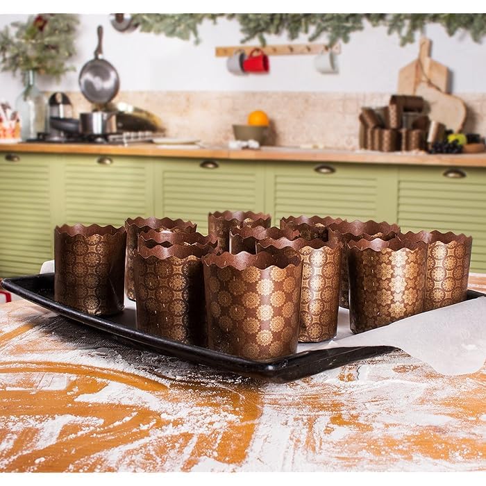 Deera Deera Small Panettone Paper Cupcake LinersMuffin Baking Cups Brown Pack of 100  - Image 5