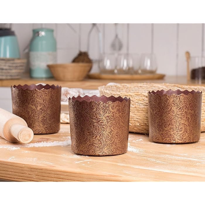 Deera Deera Small Panettone Paper Cupcake LinersMuffin Baking Cups Brown Pack of 100  - Image 3