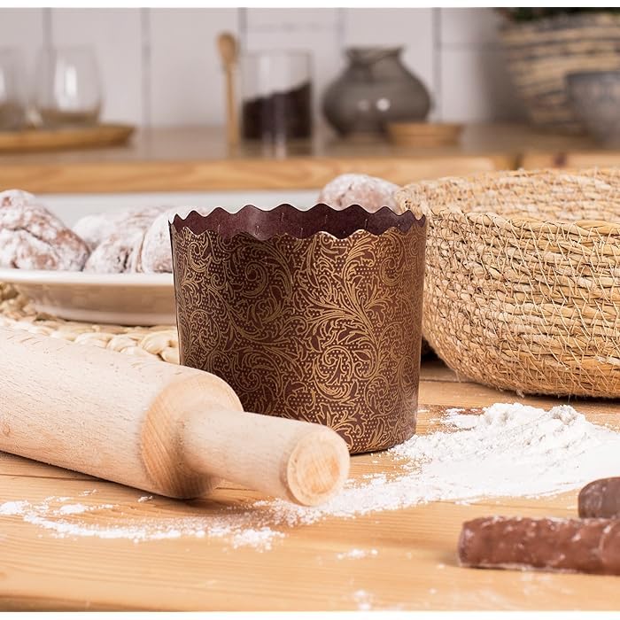 Deera Deera Small Panettone Paper Cupcake LinersMuffin Baking Cups Brown Pack of 100  - Image 4