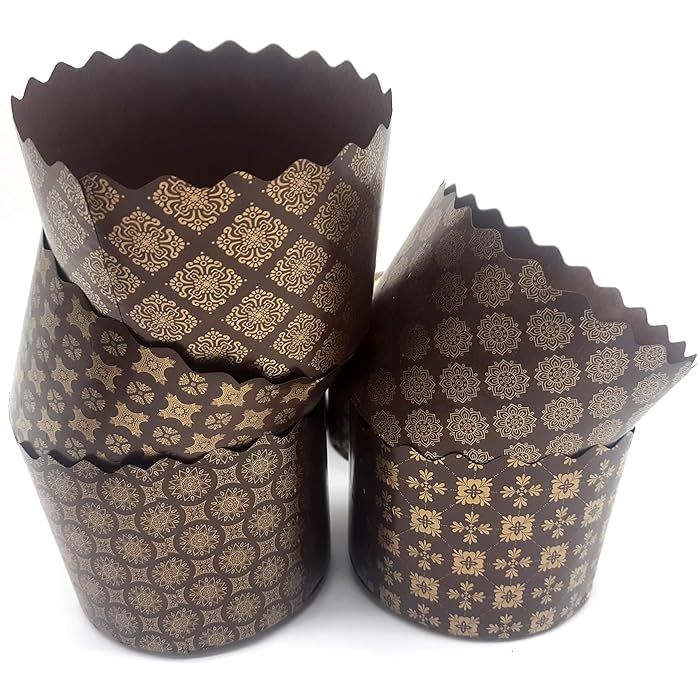 Deera Deera Small Panettone Paper Cupcake LinersMuffin Baking Cups Brown Pack of 100  - Image 1