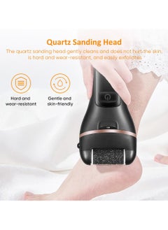 Yakiter Electric Feet Callus Remover, Professional 12 in 1 Foot File Pedicure Kit Tools, Rechargeable Dry Dead Skin Foot Scraper with 3 Roller Heads & 2-Speed Power for Feet Hands Heels Spa (Black)  - Image 2