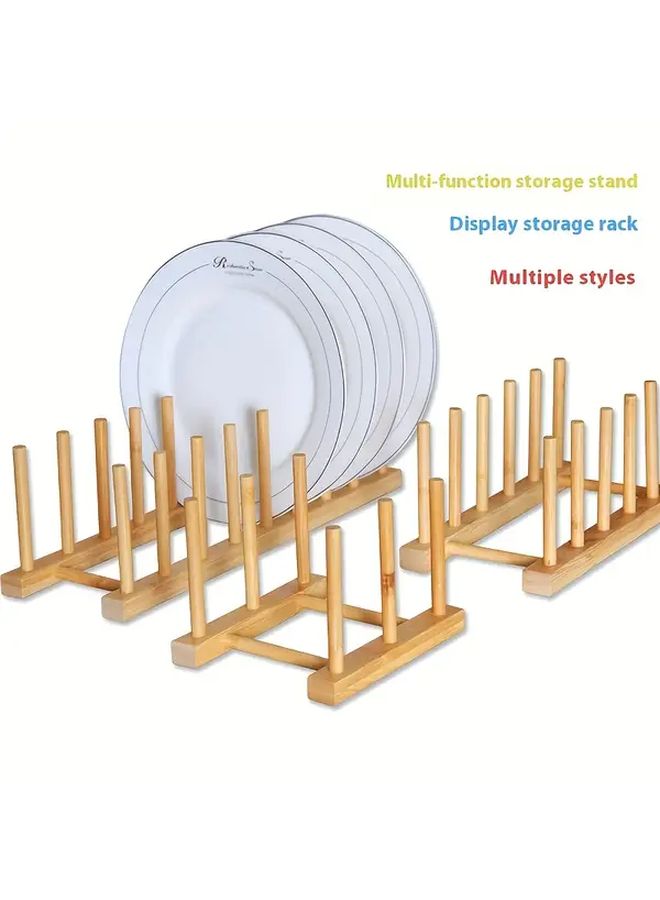 Wooden Kitchen Organizer Rack Five Grids Eight Grids Drying Stand With Heat Resistant Mat - Image 4