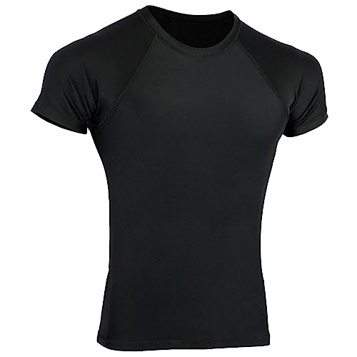 ROAR-INT Roar BJJ Rash Guards MMA Grappling Jiu Jitsu Training No Gi Fight Wear Mens Compression Shirts (Simple Black, Medium) - Image 2