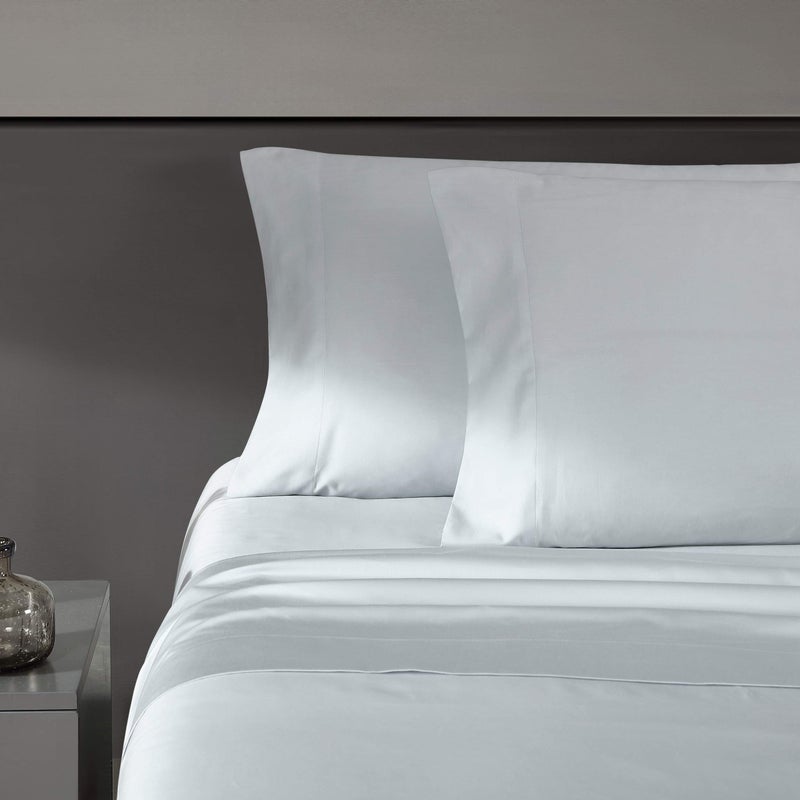 Vera Wang - King Size Sheet Set, Soft & Smooth Sateen Cotton Blend Bedding, Deep Pocket, 800 Thread Count, Bed Sheets with Fitted Sheet & Matching Pillowcases (Pale Blue) - Image 1