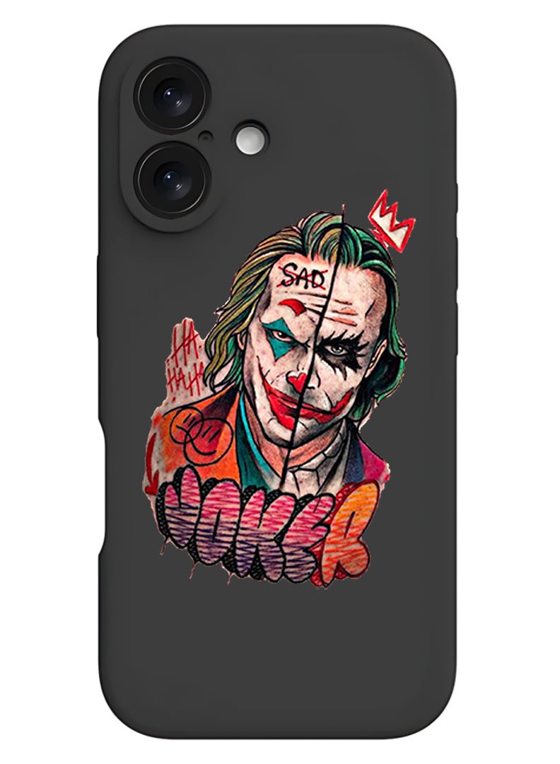 Theodor Protective Slim Fit Case Liquid Silicone Cover with Full Body Protection Anti-Scratch Shockproof Case For Apple iPhone 17 (Black) Joker - Image 1