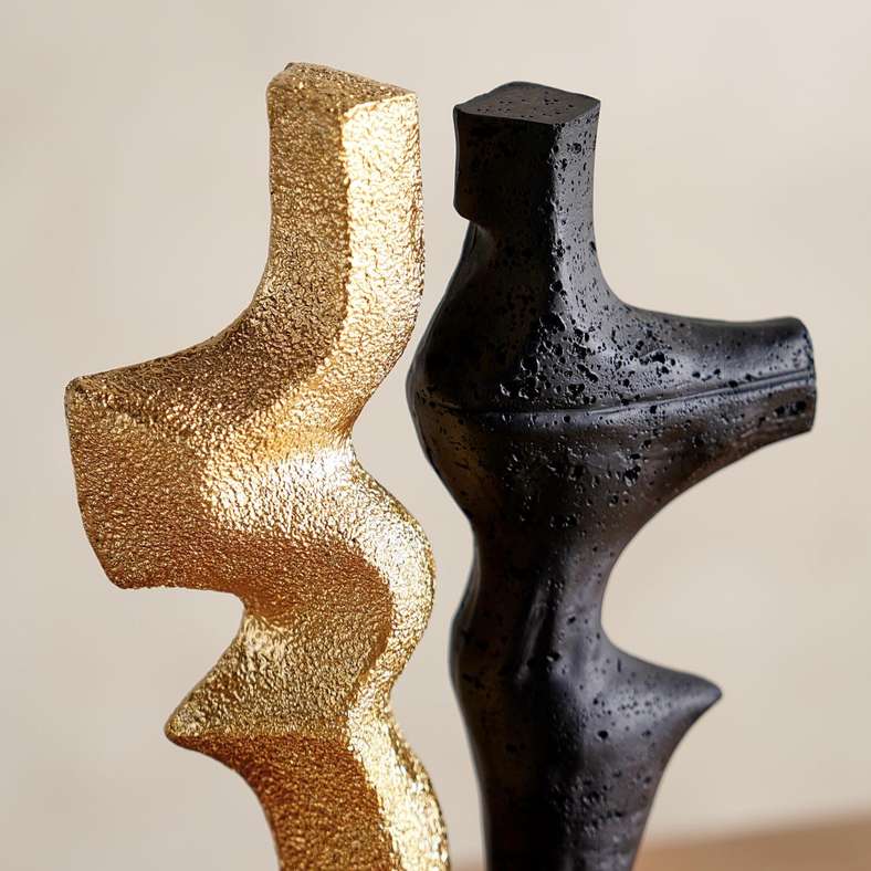 Pan Home Canan Polyresin Decor Accent 16x9x31.5cm - Black/Gold - 112HEL9900631 - Image 2