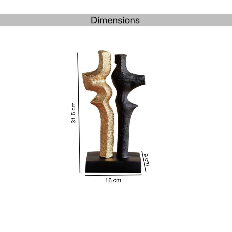 Pan Home Canan Polyresin Decor Accent 16x9x31.5cm - Black/Gold - 112HEL9900631 - Image 5