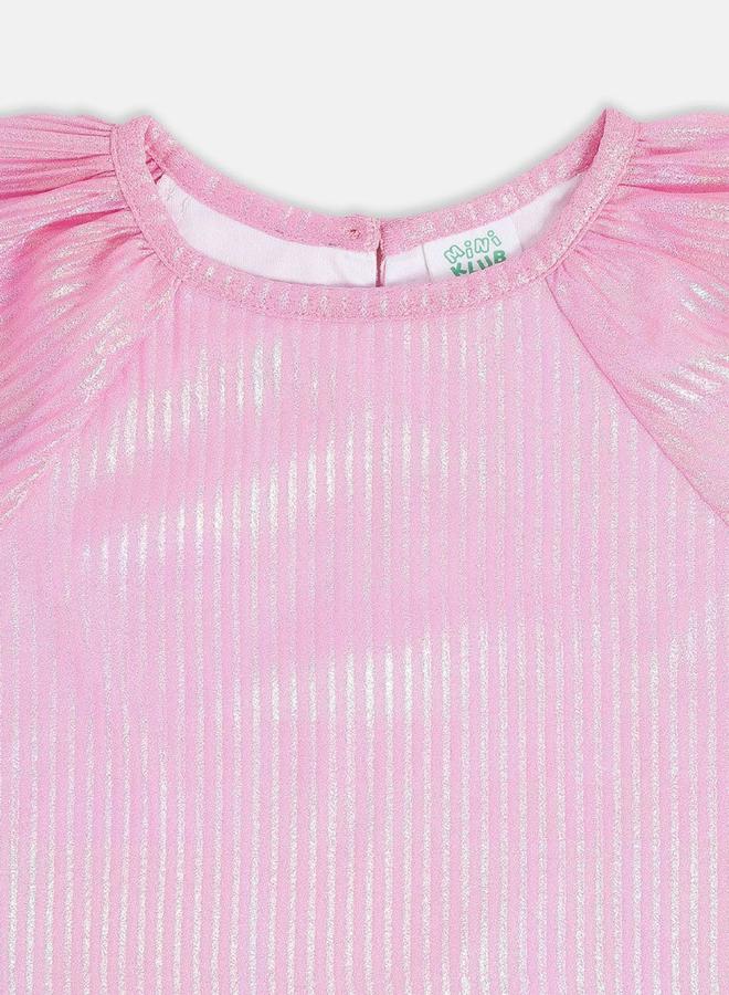 MINIKLUB Girls Shimmering Look Round Neck Dress - Image 3