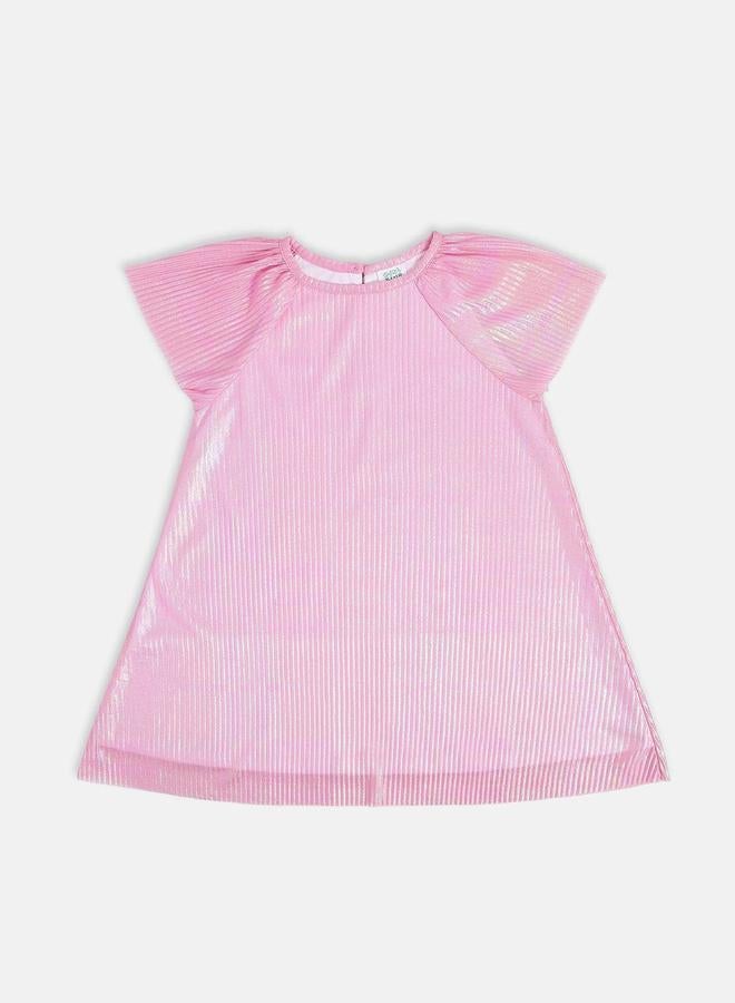 MINIKLUB Girls Shimmering Look Round Neck Dress - Image 1