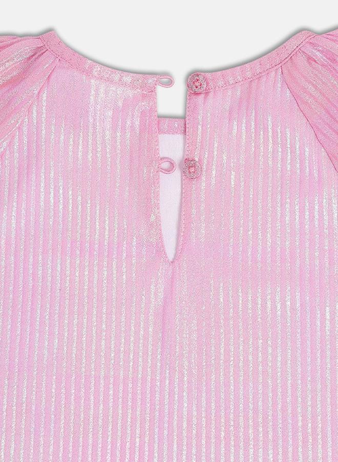 MINIKLUB Girls Shimmering Look Round Neck Dress - Image 4