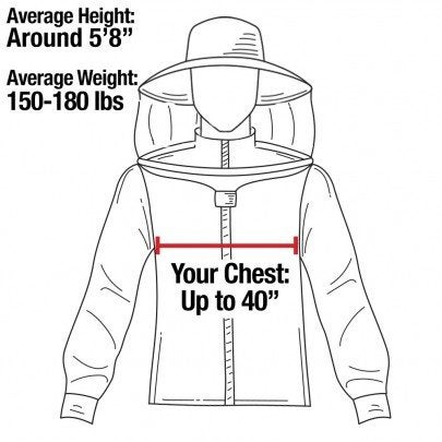 FOREST BEEKEEPING SUPPLY –Premium Breathable Cotton Jacket with Round Veil, Professional Beekeeper Jacket YKK Brass Zippers - Medium - Image 5
