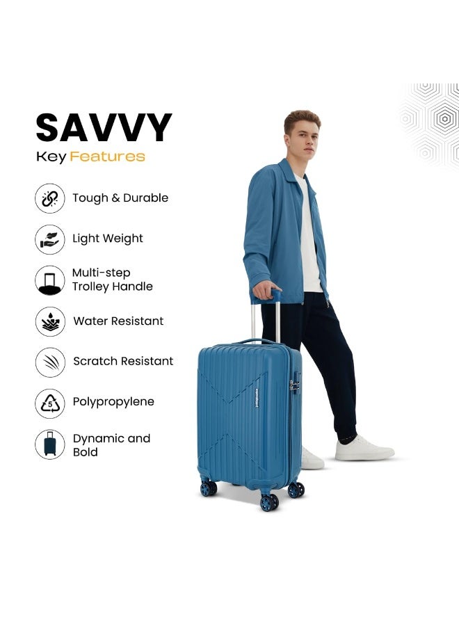 KAMILIANT by American Tourister Savvy Cabin Trolley Bag, Small 55cm, Hard Case Polypropylene, Deep Ocean - Image 2