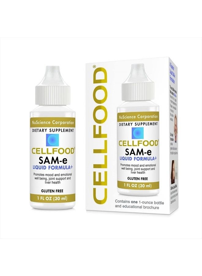 Cellfood SAM-e Liquid Formula+, 1 fl oz - Joint Support & Liver Health - Liquid for Easier Absorption & Better Bioavailability - Gluten Free, Non-GMO - 30-Day Supply  - Image 1