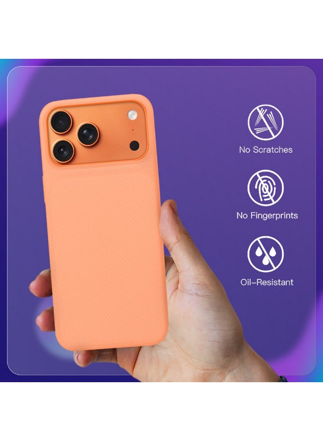 CATANES 3Packs Case Cover for iPhone 17 Pro Max, Air Skin Line Design Back Cover, Sturdy Durable Ultra-Thin Case, Drop Protection Cover Clear with Two 3D Screen Protectors - Cosmic Orange - Image 4