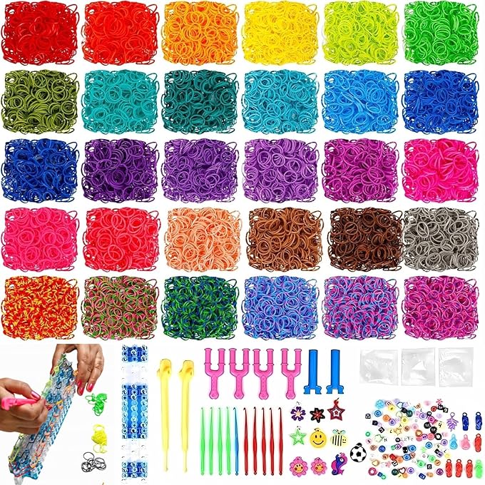 Loom Bands Kit with Board and Bracelet Making 6800-Piece Set