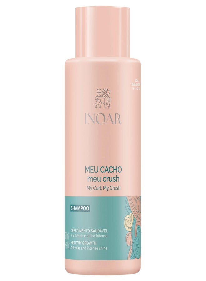 INOAR Meu Cacho Meu Crush Shampoo with Plant-Based Collagen & Vitamin E for Curly Hair Hydration & Definition, 16.9 fl.oz - Image 1
