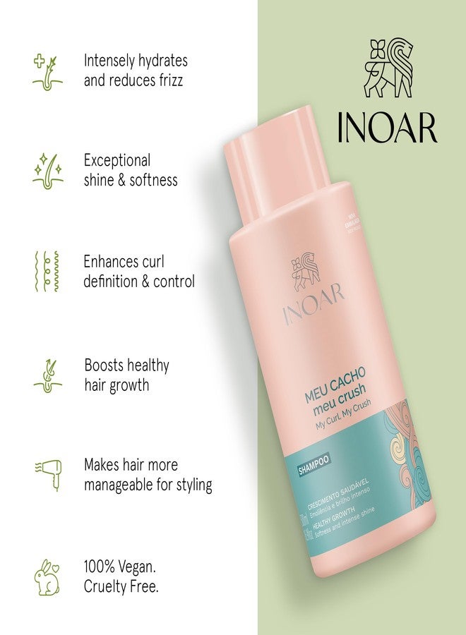 INOAR Meu Cacho Meu Crush Shampoo with Plant-Based Collagen & Vitamin E for Curly Hair Hydration & Definition, 16.9 fl.oz - Image 3