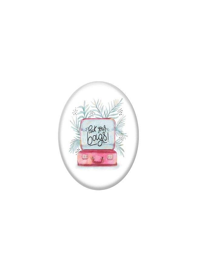 AVI White Metal Pin Badges with Positive Quotes Pack Your Bags Design R8001080 - Image 1